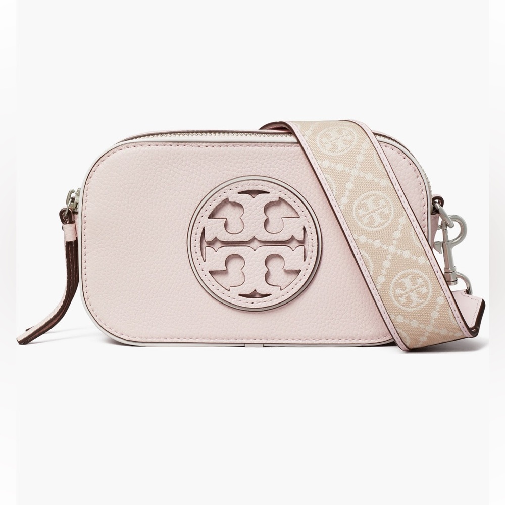 TORY BURCH Mini Miller Leather Crossbody Bag - Pale Pink